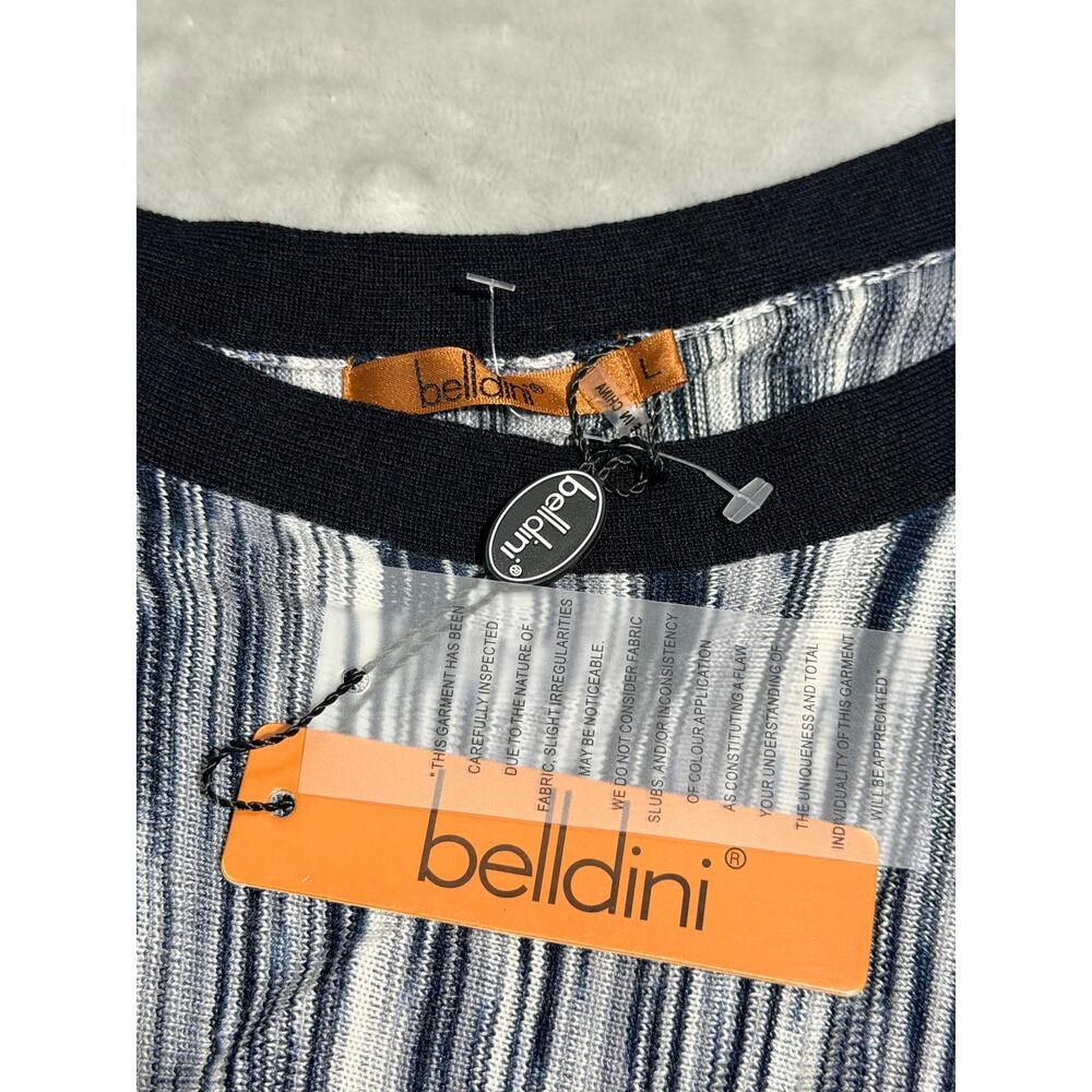 NWT Belldini Dolman Sleeve Ribbed Knit Blouse Black Gray Size Large - Picture 9 of 12